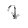 Aquabrass Single-hole lavatory faucet with two crystal handles