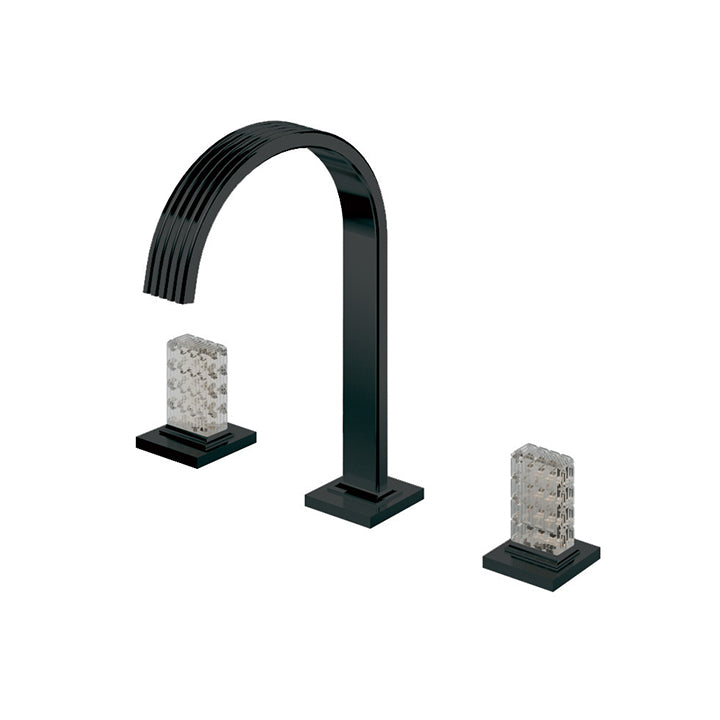 Aquabrass Widespread Lavatory Faucet with Crystal Handles
