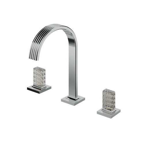 Aquabrass Widespread lavatory faucet with crystal handles