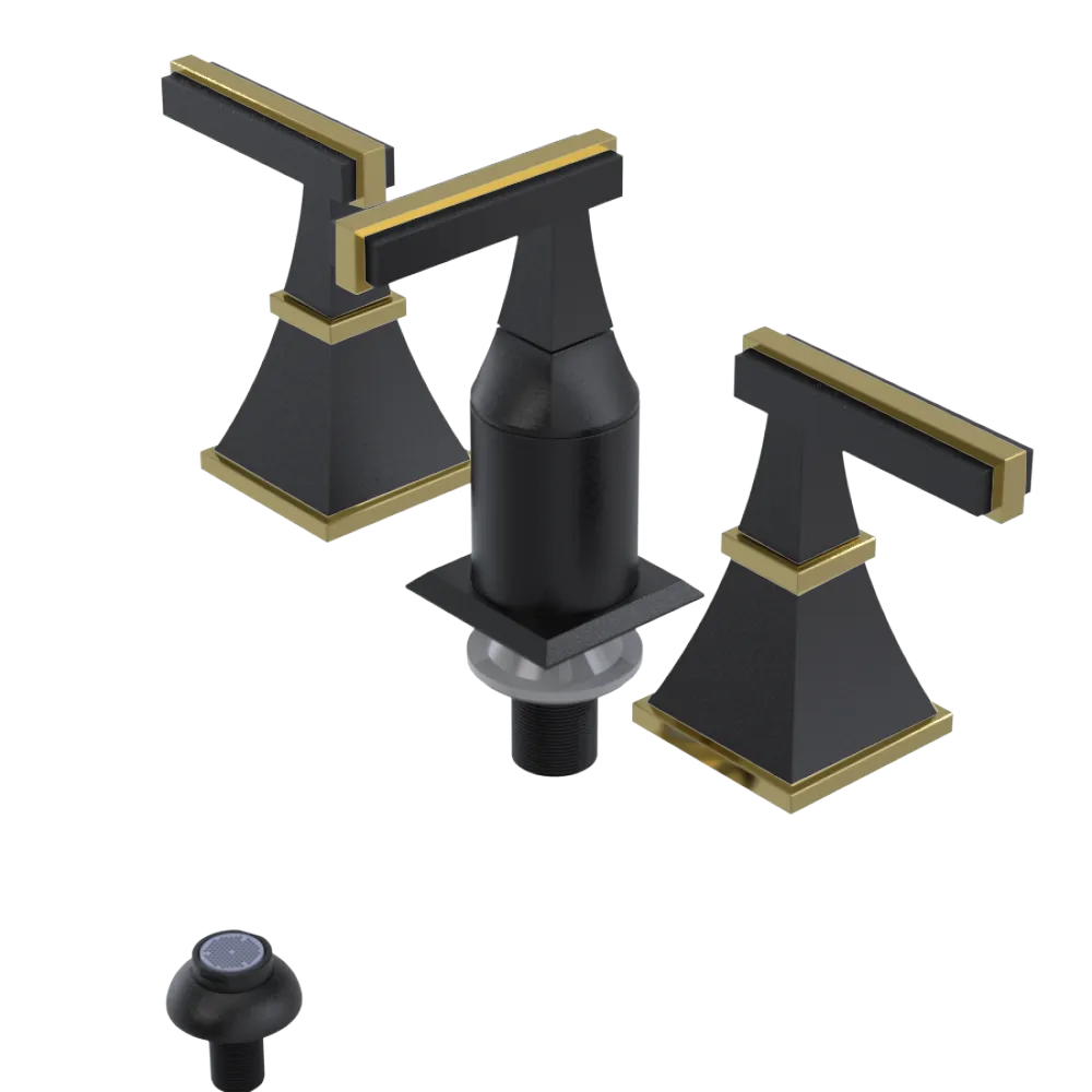 Rubinet Bidet Fitting with Spray, Diverter, and Vacum Breaker (Less Drain) Matt Black