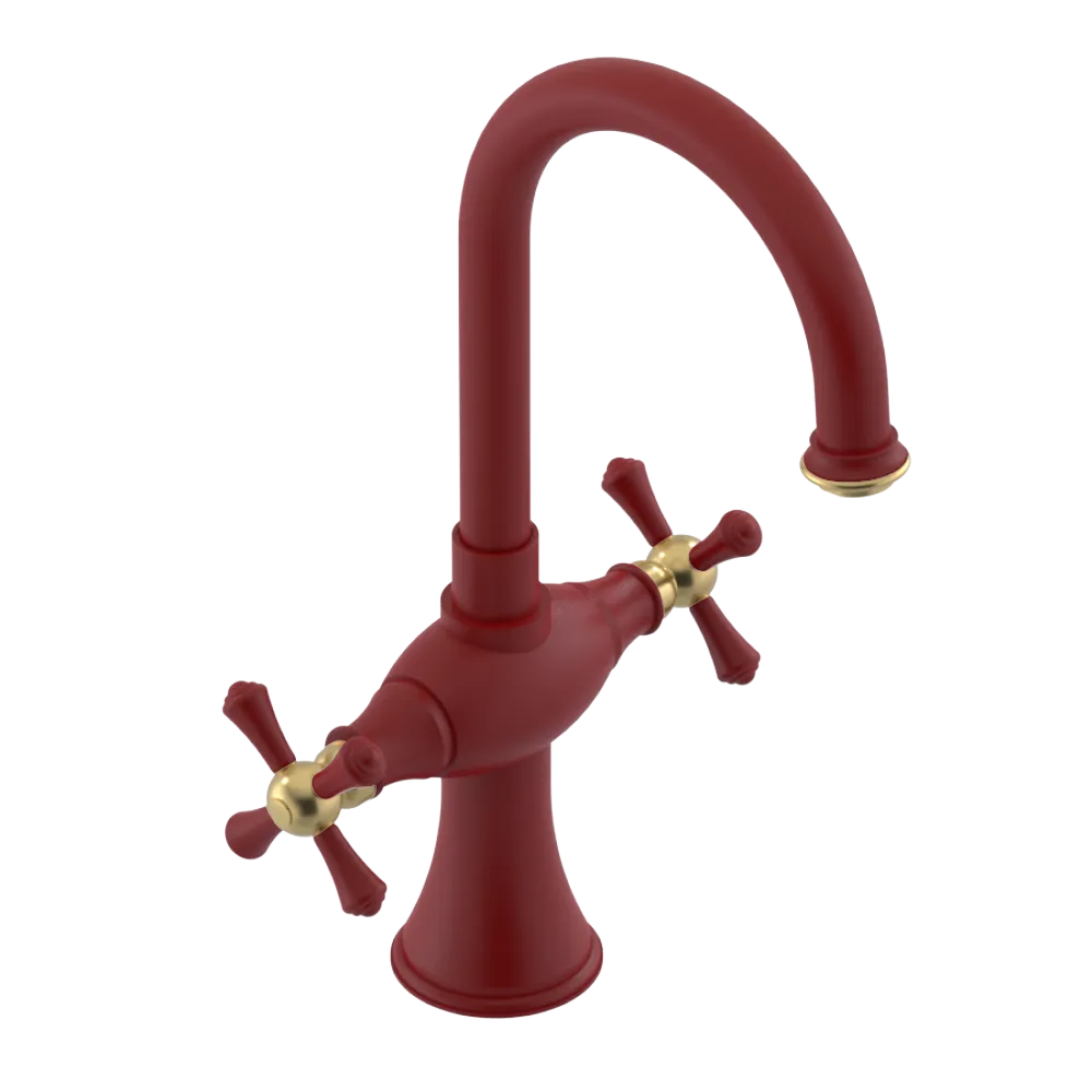 Rubinet Single Hole Dual Handle Lav. Set. (less drain) Maroon