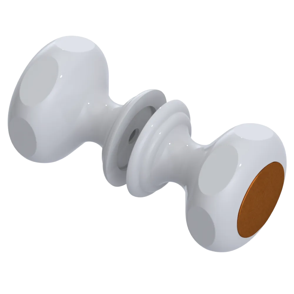 Rubinet Shower Door Knob (set) White