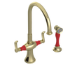 Rubinet Two Handle Single Hole Kitchen Set with Hand Spray Gold