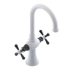 Rubinet Single Hole Dual Handle Lav. Set. (less drain) White