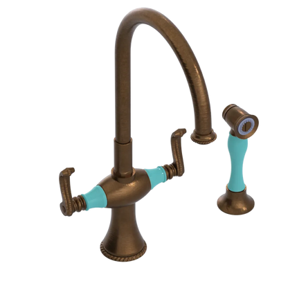 Rubinet Two Handle Single Hole Kitchen Set with Hand Spray Oil Rubbed Bronze