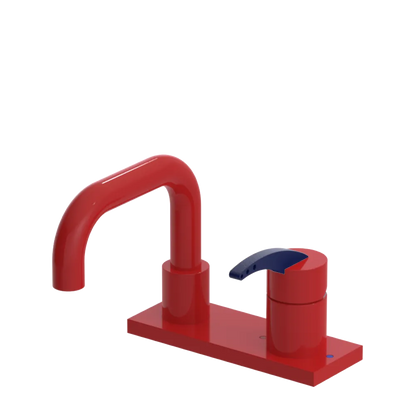 Rubinet 4" Centre Single Control Lav. Set. with Genesis spout (less drain) Red