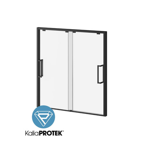 KALIA IKONIK2-Panel Bypass sliding bathtub door 60"x60" with KaliaProtek film