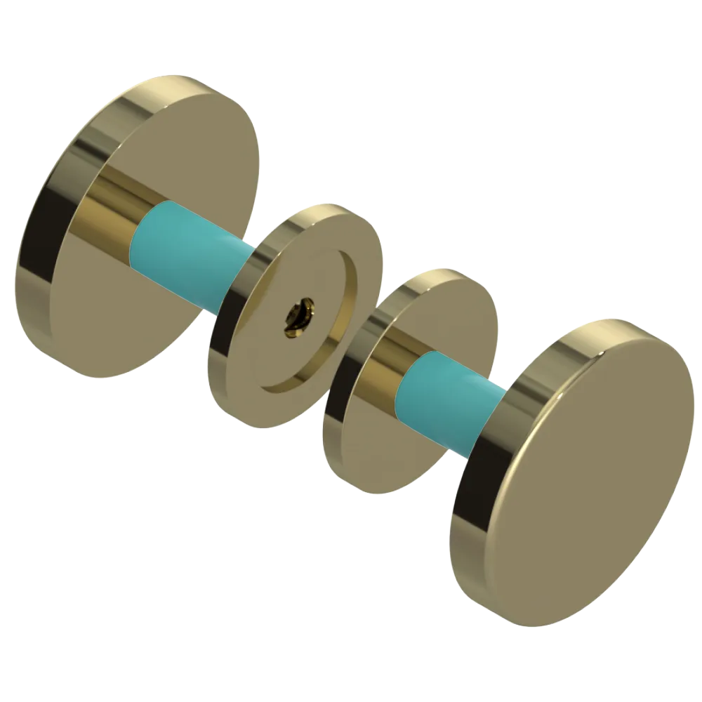 Rubinet Shower Door Knob (set) Natural Brass