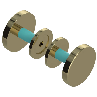 Rubinet Shower Door Knob (set) Natural Brass