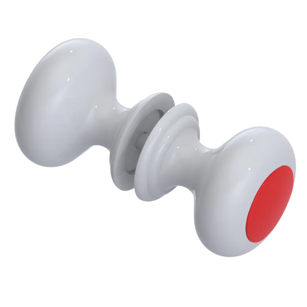 Rubinet Shower Door Knob (set) White