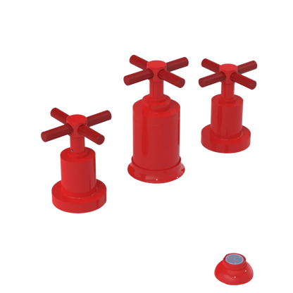 Rubinet Bidet Fitting with Spray, Diverter, and Vacuum Breaker (less drain) Red