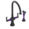 Rubinet Two Handle Single Hole Kitchen Set with Hand Spray Matt Black