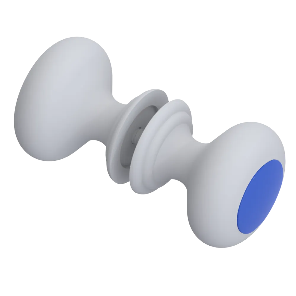 Rubinet Shower Door Knob (set) Matt White
