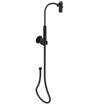 Rubinet Hand Held Shower Bidet with Extended Reach & Dual Function Spray Including Wall Bracket with Supply & Hose (Round) Matt Black