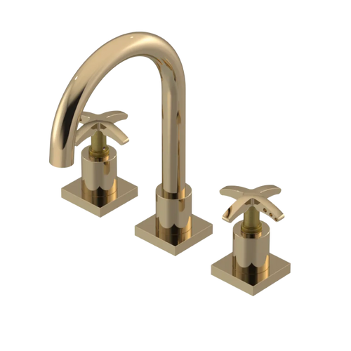 Rubinet Widespread Lav. Set. (less drain) Gold