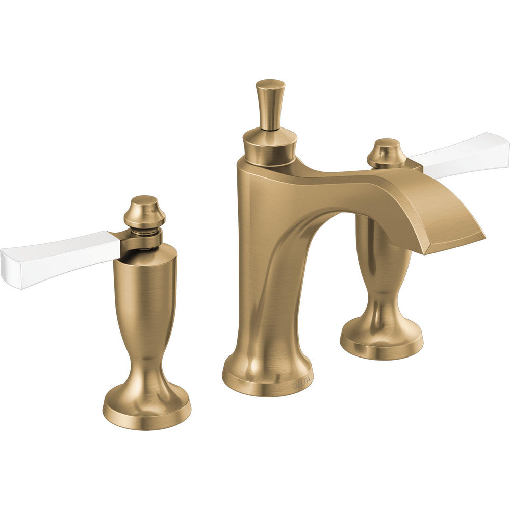 Dorval Widespread Bathroom Faucet - Champagne Bronze/Porcelain