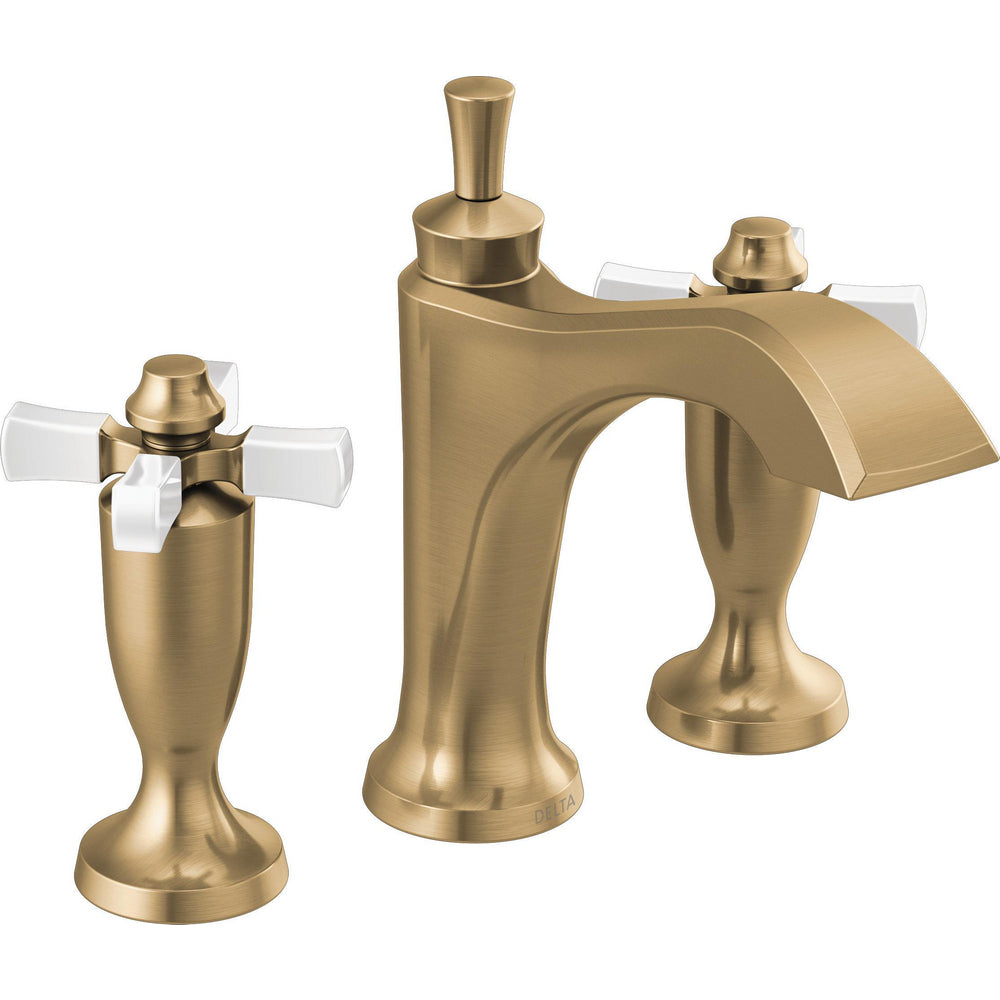 Dorval Widespread Bathroom Faucet - Champagne Bronze/Porcelain