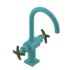 Rubinet Single Hole Dual Handle Lav. Set. (less drain) Aqua
