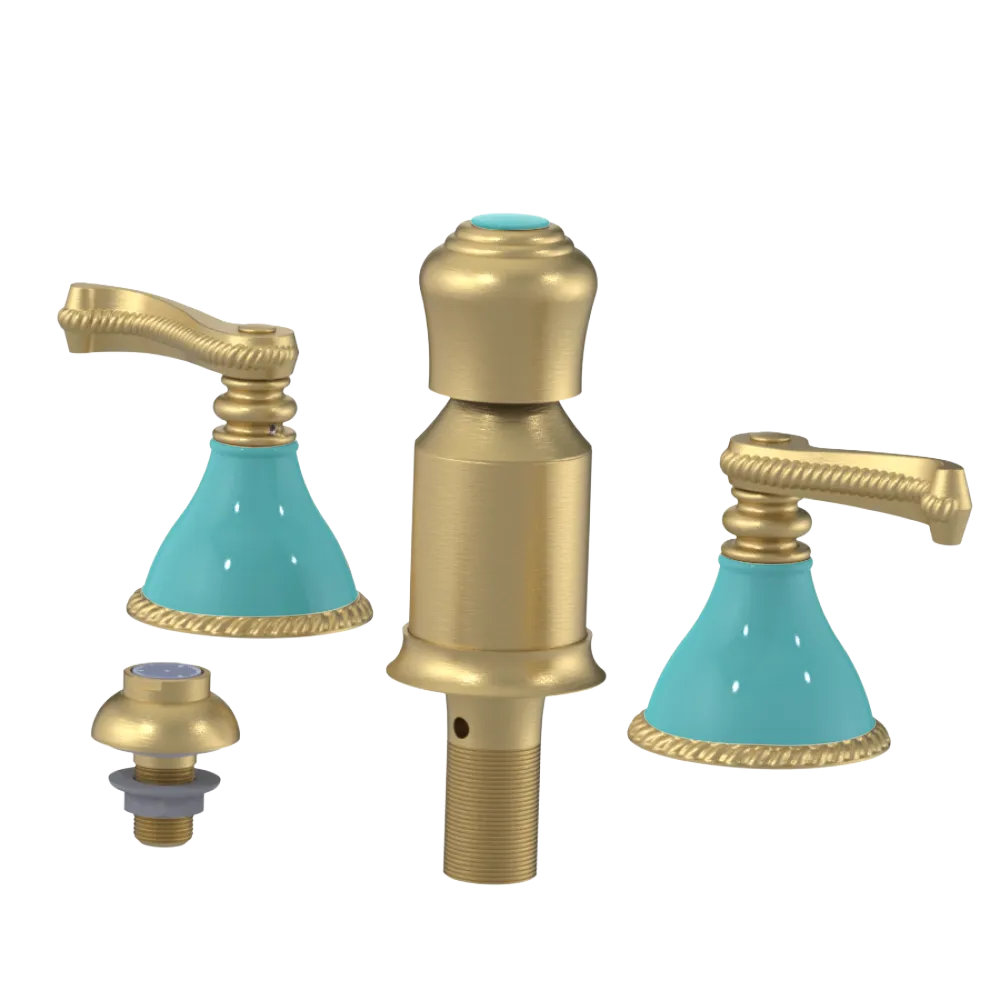 Rubinet Bidet Fitting with Spray, Diverter, and Vacum Breaker (Less Drain) Satin Gold