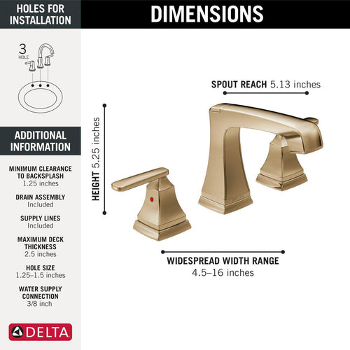 Delta Ashlyn Two Handle Widespread Lavatory Faucet