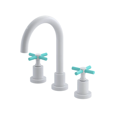 Rubinet Widespread Lav. Set. (less drain) White