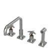Rubinet Widespread Kitchen Set with Genesis Spout with Hand Spray Satin Nickel