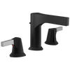 Delta Zura - Two Handle Widespread Bathroom Faucet In Chrome / Matte Black
