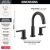Delta Nicoli Two Handle Widespread Pull-Down Bathroom Faucet