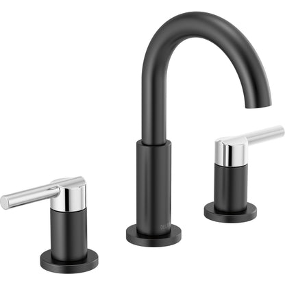 Nicoli Widespread Bathroom Faucet 2L - Chrome/Matte Black