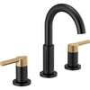 Nicoli Widespread Bathroom Faucet 2L - Matte Black/Champagne Bronze