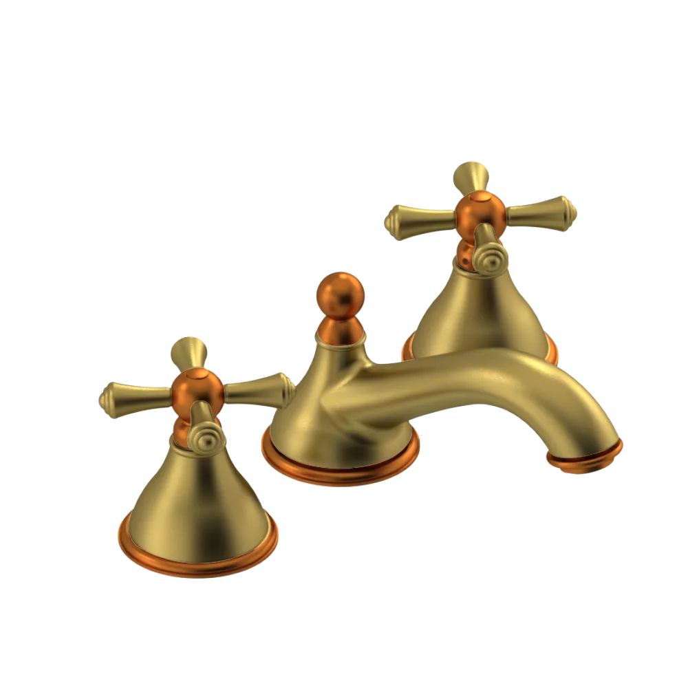 Rubinet Widespread Lav. Set. (less drain) Antique Brass Matt