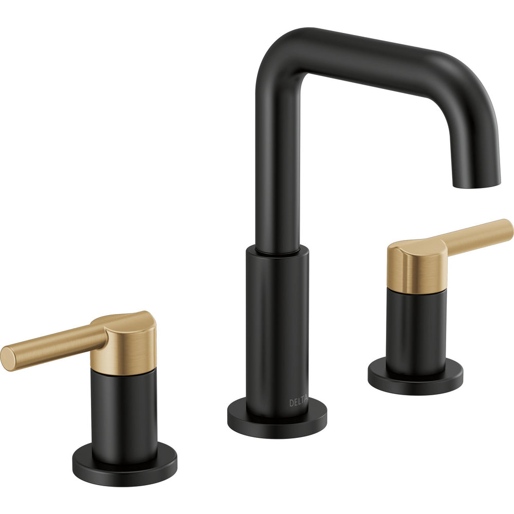Nicoli Widespread Bathroom Faucet 2L - Matte Black/Champagne Bronze
