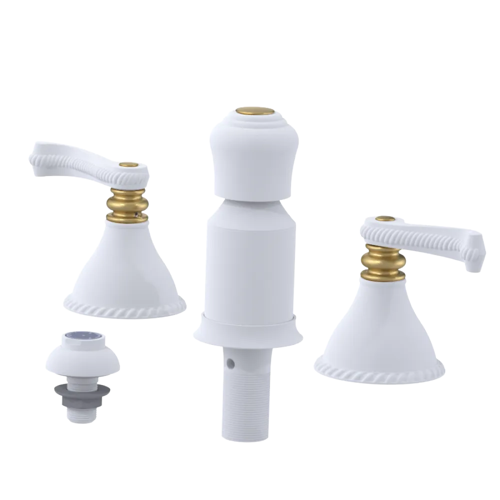 Rubinet Bidet Fitting with Spray, Diverter, and Vacum Breaker (Less Drain) Matt White