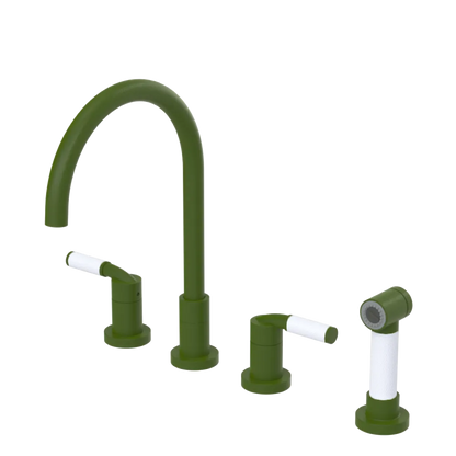 Rubinet Widespread Kitchen Set with Hand Spray Green Envy