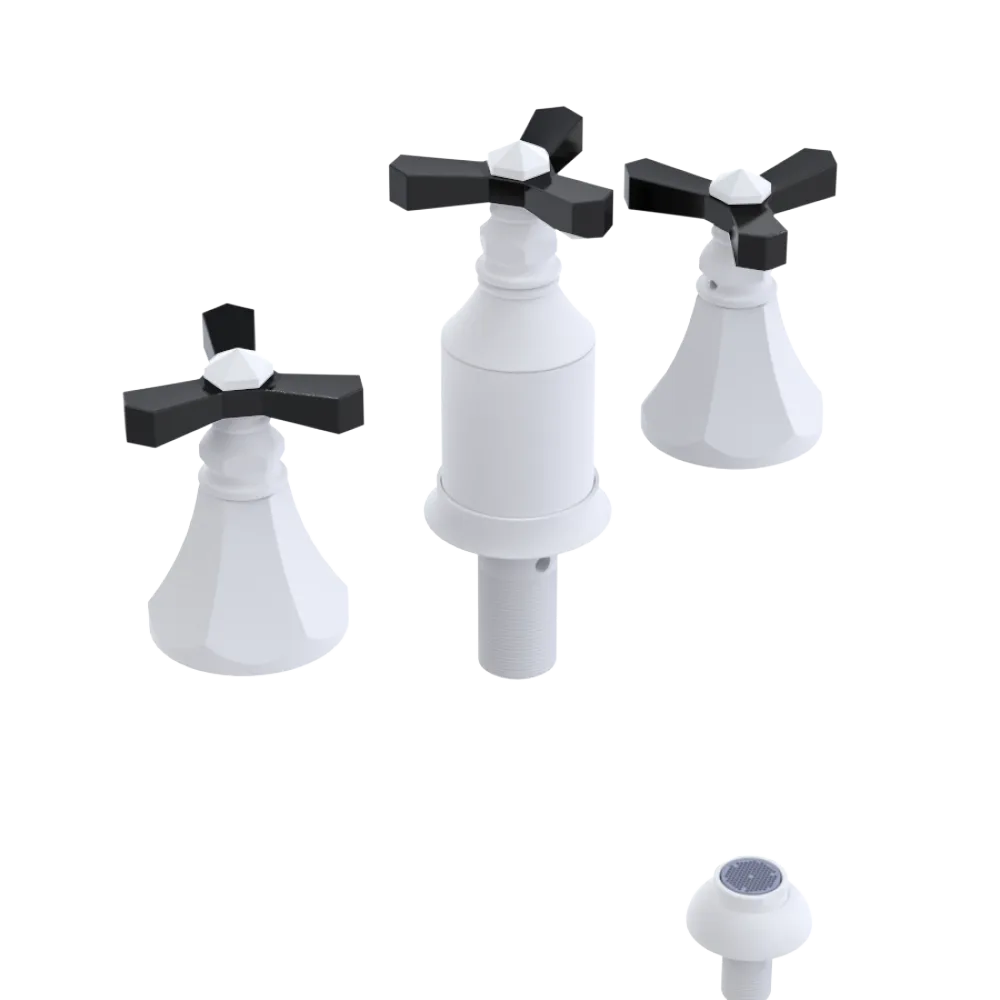 Rubinet Bidet Fitting with Spray, Diverter, and Vacum Breaker (Less Drain) Matt White