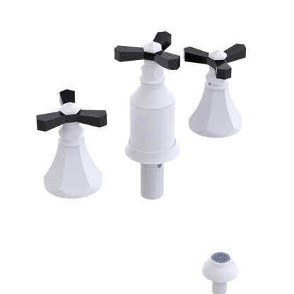 Rubinet Bidet Fitting with Spray, Diverter, and Vacum Breaker (Less Drain) Matt White
