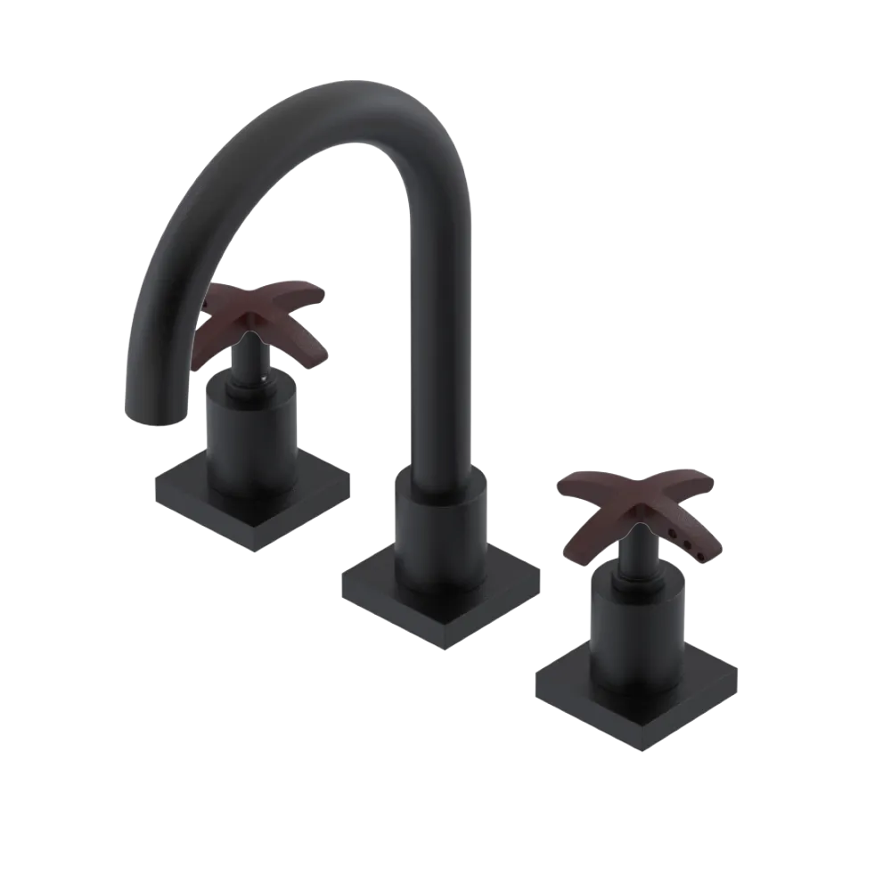 Rubinet Widespread Lav. Set. (less drain) Matt Black