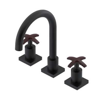 Rubinet Widespread Lav. Set. (less drain) Matt Black
