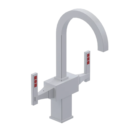 Rubinet Single Hole Dual Handle Lav. Set. (less drain) White
