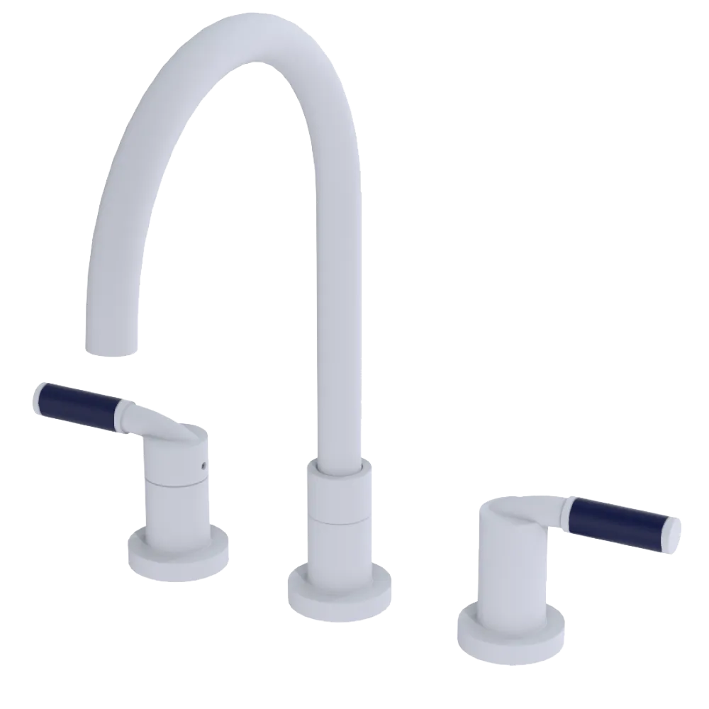 Rubinet Widespread Kitchen Set Matt White