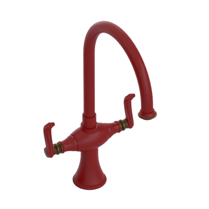 Rubinet Two Handle Single Hole Kitchen Set Maroon