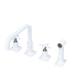 Rubinet Widespread Kitchen Set with Genesis Spout with Hand Spray White