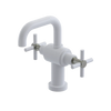 Rubinet Single Hole Dual Handle Lav. Set. (less drain) White