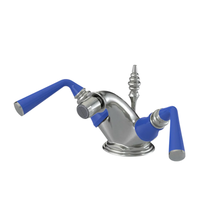 Rubinet Single Hole Dual Handle Bidet Fitting (Less Drain) Satin Nickel