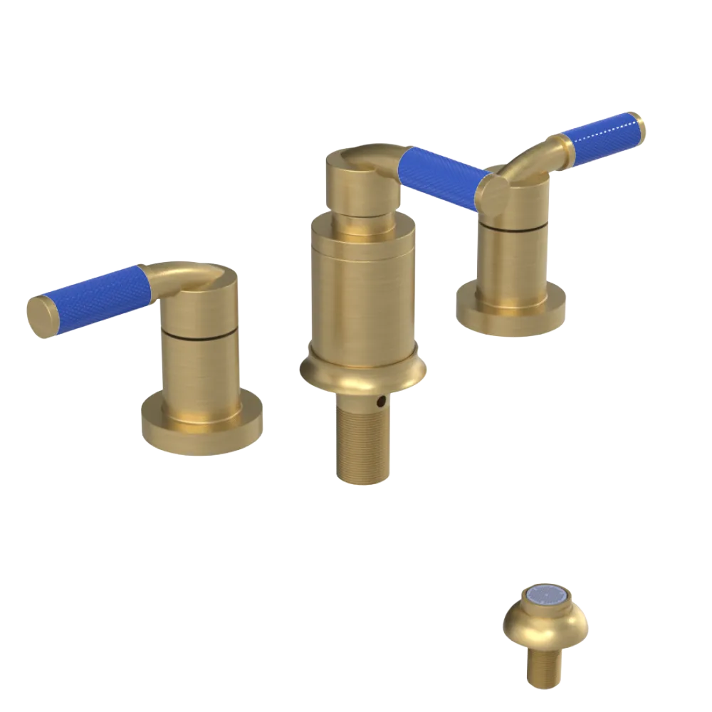 Rubinet Bidet Fitting with Spray, Diverter, and Vacum Breaker (Less Drain) Satin Brass