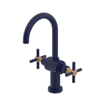 Rubinet Single Hole Dual Handle Lav. Set with LaSalle Spout (less drain) Midnight Blue
