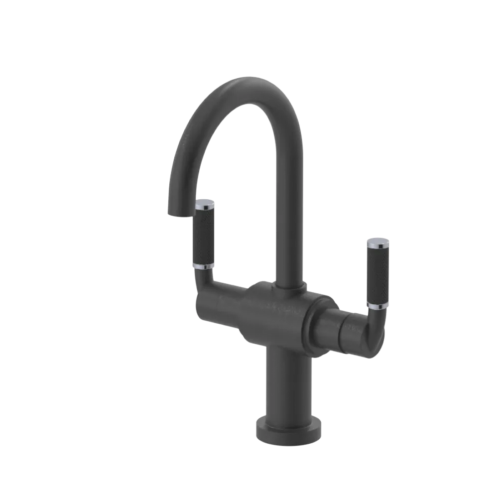Rubinet Single Hole Dual Handle Lav. Set. (less drain) Matt Black