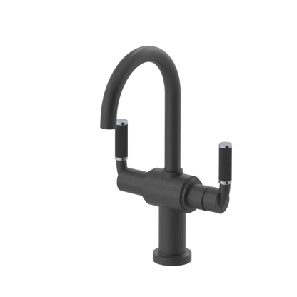 Rubinet Single Hole Dual Handle Lav. Set. (less drain) Matt Black