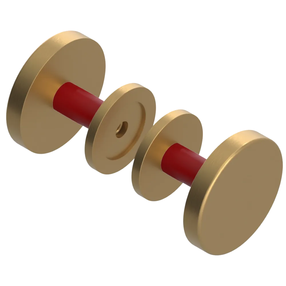 Rubinet Shower Door Knob (set) Satin Gold