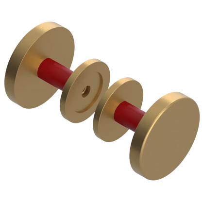 Rubinet Shower Door Knob (set) Satin Gold